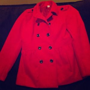 H&M red pea coat