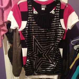 Black and Silver Sequin Tank