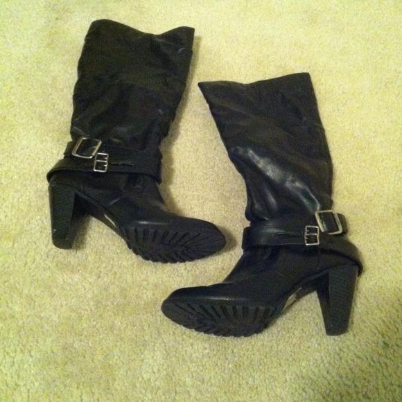 Black high heel boots