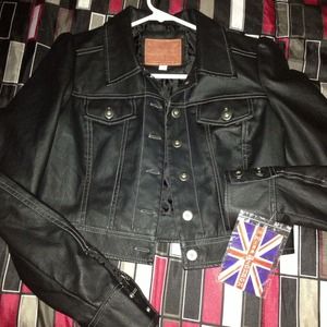 Miss London black half jacket