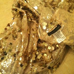Gold sequined scarf