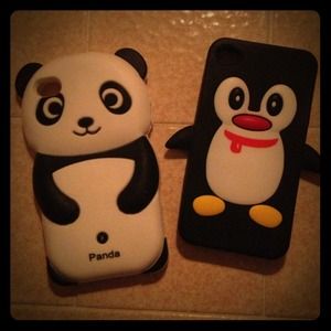 iPhone 4 or 4S Panda & Penguin case 😋