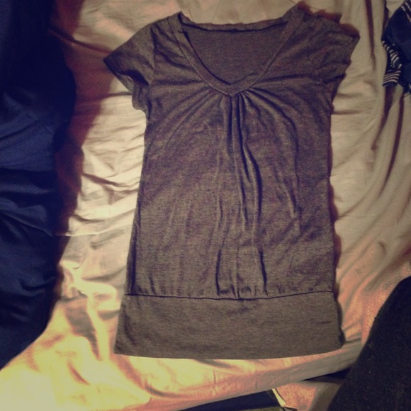 Gray ruffled shirt very comfortable!!