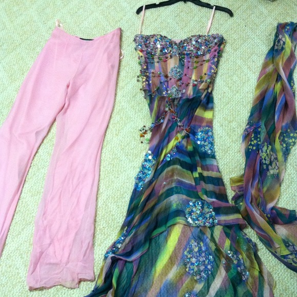 2 Piece Evening Dress and Pants