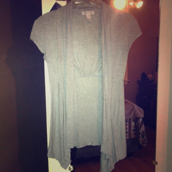 BUNDLE of Gray short sleeve AND WHite cardigan