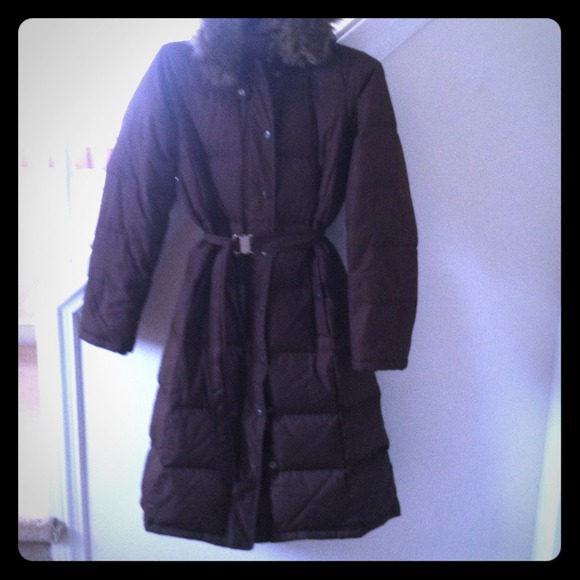 Gap Chocolate Brown down  long Puffer coat
