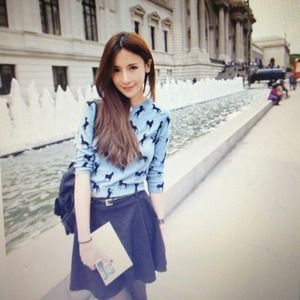 Blue horse short sweater