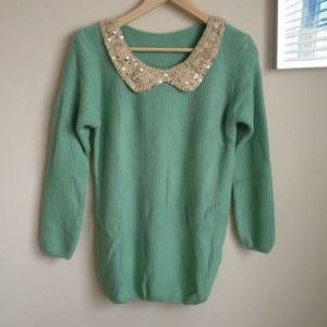 Sparkling green sweater top