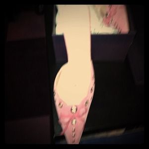 Soft Pink Prada Jeweled Mule