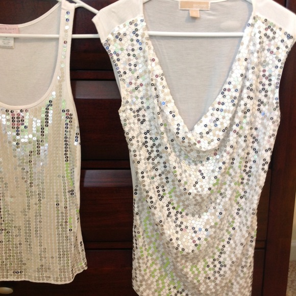 Michael Kors sleeveless silver sequin +cami free
