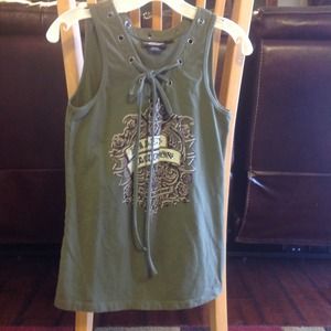A Sleeveless Harley Davidson top.