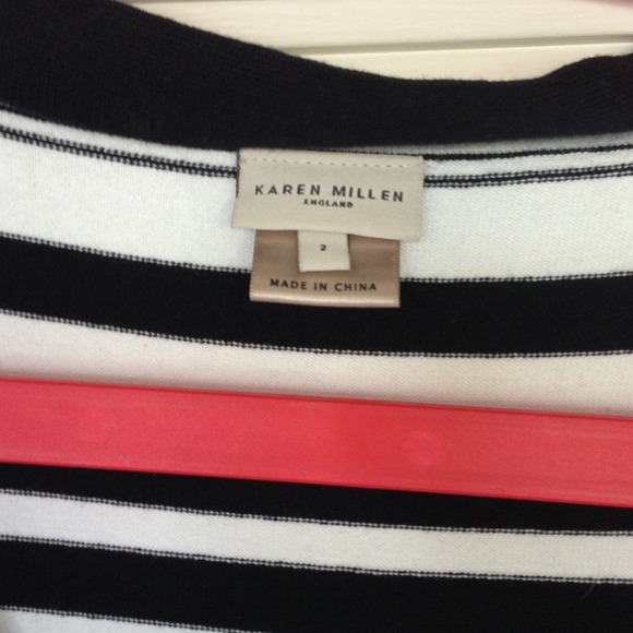 Karen Millen blk/w stripe sweater dress - Picture 2 of 3