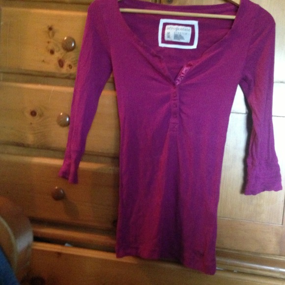 Aeropostale purple shirt with 3/4 inch sleeves