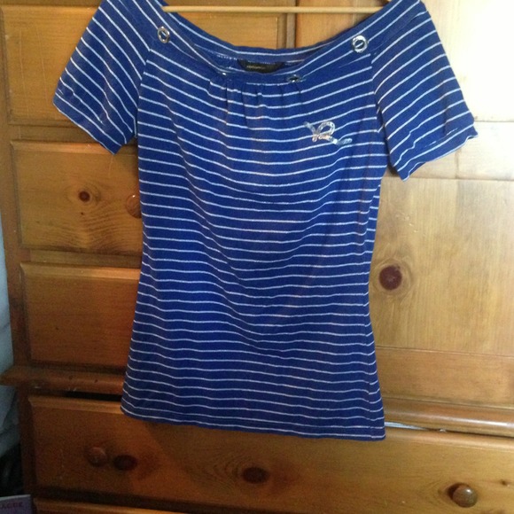 Rocawear blue & silver stripped shirt NWOT
