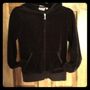 Juicy chocolate brown zip velour hoodie