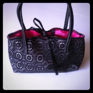 Traded!!!!!! Black lace overlay/satin mini handbag