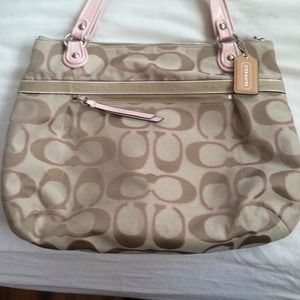 Pink and silver Coach tote.