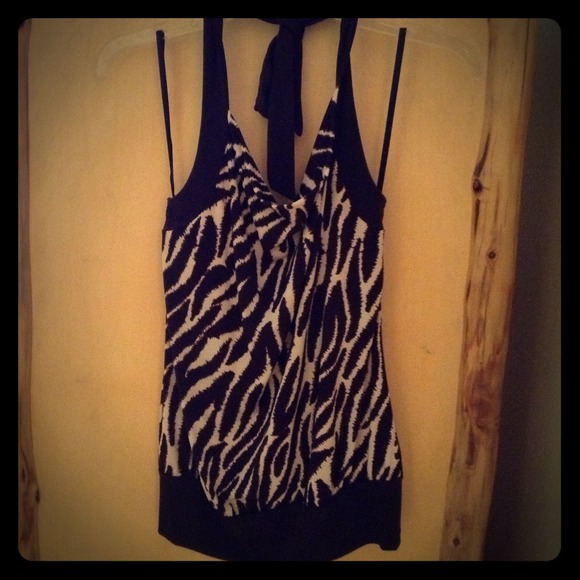 New with tags, brown zebra print blouse.