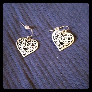 Silver heart earrings
