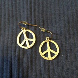 Gold peace sign earrings