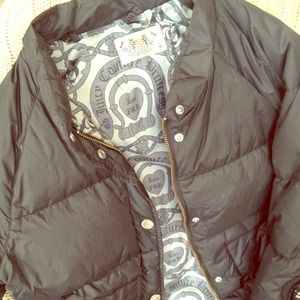 Puffy Down Juicy Couture Coat With Heart Rhinest