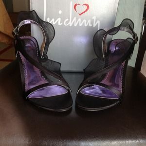 Stunning black satin shoes. REDUCED