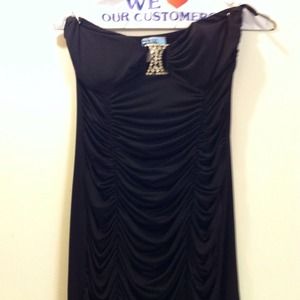 A black party dress with Rhinstone