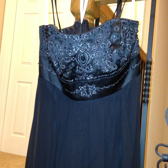 Used once, Davids Bridal strapless dress! - Picture 2 of 4