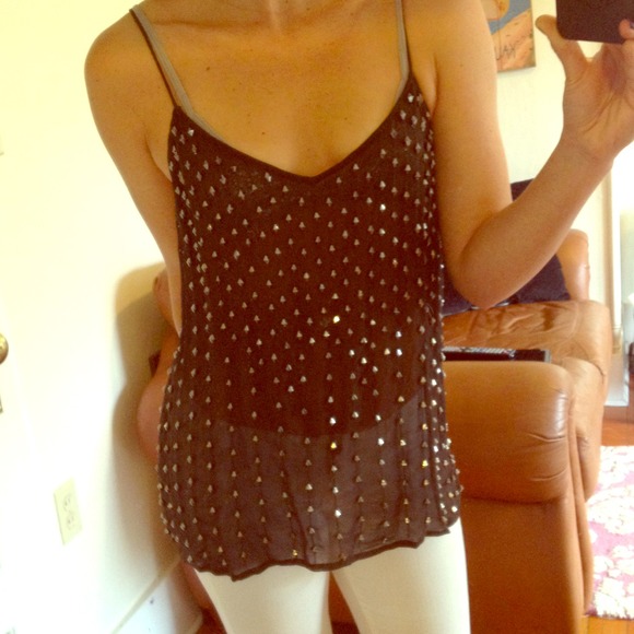 Glam and fun black slightly sheer top