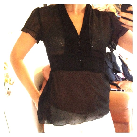 Black super cute sheer top.