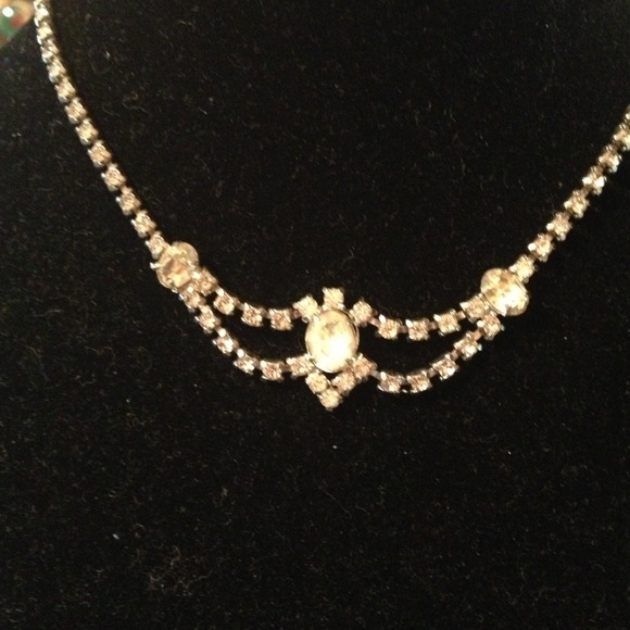 Vintage Rhinestone Chocker Draped Rhinestones