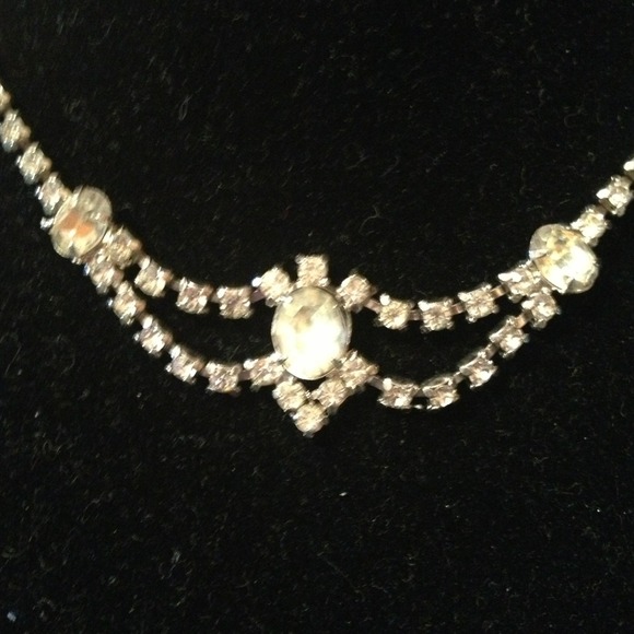 Vintage Rhinestone Chocker Draped Rhinestones - Picture 3 of 4