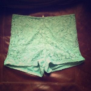 Teal High-Waisted Shorts