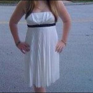 Ivory strapless w/ blk sequin sash, Medium