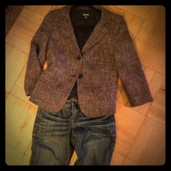 DKNY cropped sleeves blazer