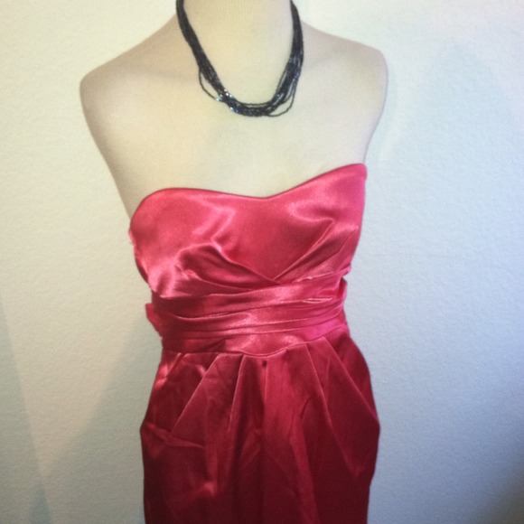Sz 7 8 pink silky formal dress M short dress - Picture 2 of 4