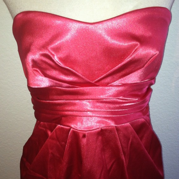 Sz 7 8 pink silky formal dress M short dress - Picture 3 of 4