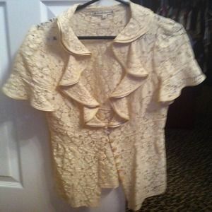 Nanette lepore Cream lace top