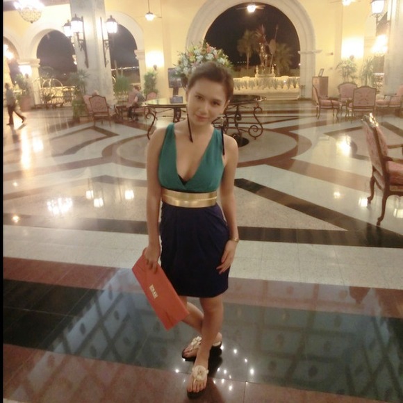 Lipsy golden belt dress