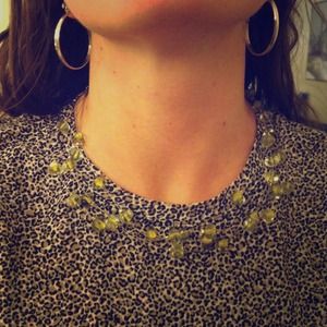 Green bead strand necklace