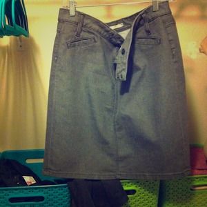 Grey denim pencil skirt