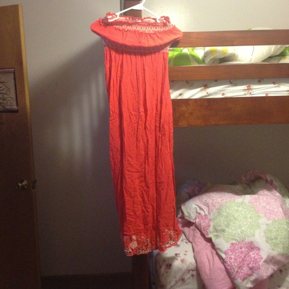 Orange Dress worn once very nice elastic top