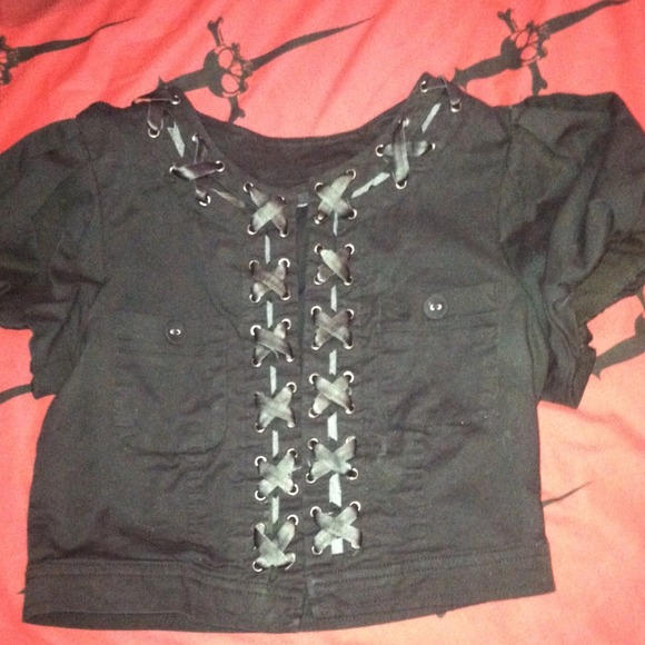 Black Shoe laced style vest