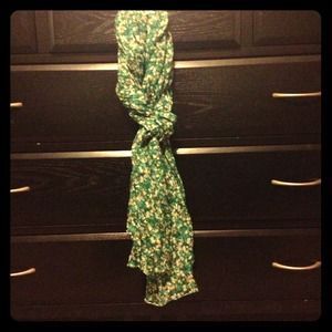 Green Floral Scarf