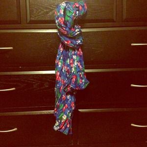 Blue Floral Scarf