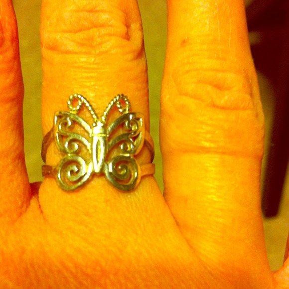 Sterling silver butterfly ring