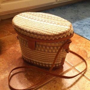 Esprit bucket wicker purse