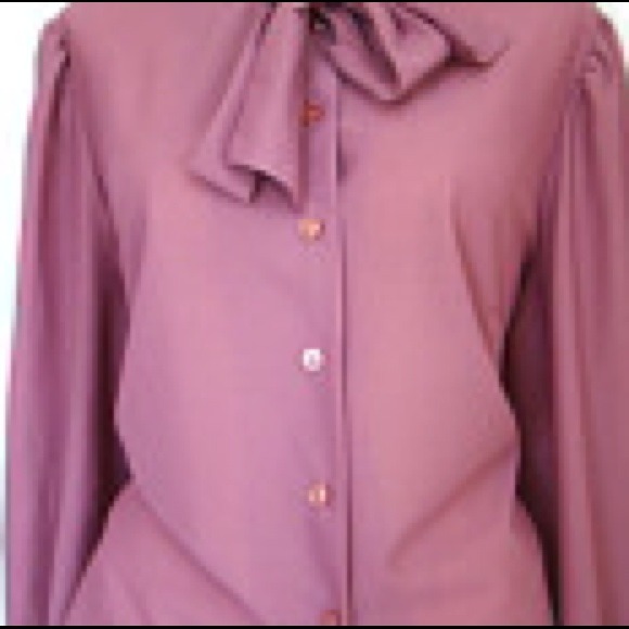 Lavender Ascot Bow Blouse - Vintage