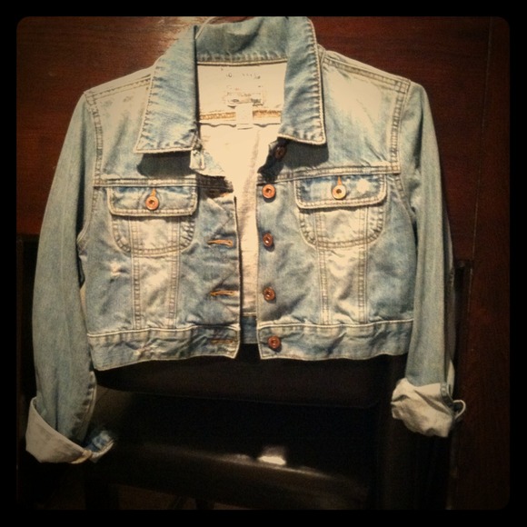 A old navy blue jean jacket!!