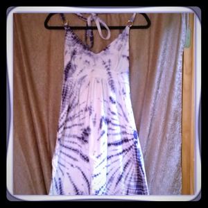 VS Purple&White Tie Die Halter Dress
